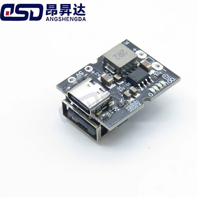 5V 2A Type-C USB Boost Converter Module with LED Display Charging Protection Board for 3.7V/4.2V Li-ion Battery DIY Power Bank