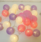 20LED Cotton Balls String Lights Waterproof Fairy Garland Lamp Outdoor Garden Patio Wedding Christmas Home Decoration Soft Warm