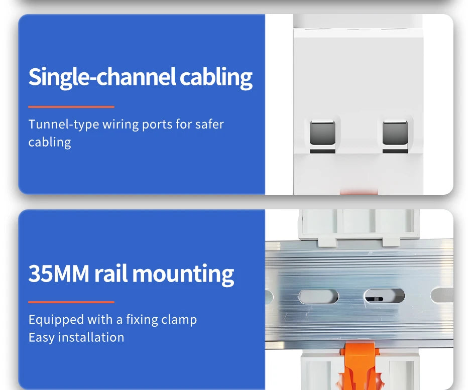 GTRIC Voltage Protection Relay Din Rail Over Under Voltage Protector 230VAC 40A 63A Adjustable Voltage Current Protection Device