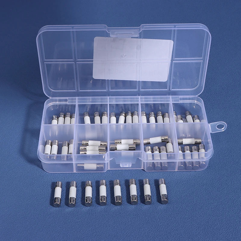 100Pcs Ceramic Fuse  5MM X 20MM Slow Blow T 0.25A 0.5A 1A 2A 3A 5A 8A 10A 15A 20A 250V Ceramic Fuse