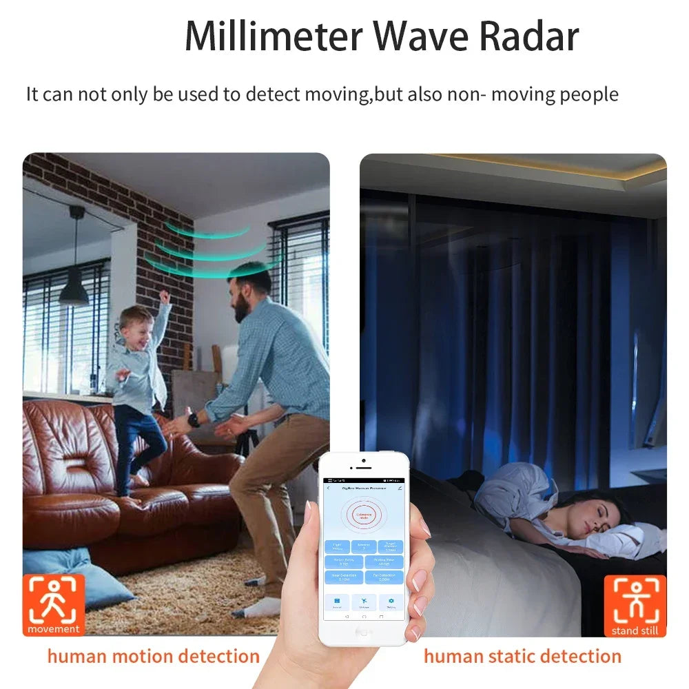 Haozee 24G Zigbee/Wifi Human Presence Detector Smart Human Body PIR Sensor Radar Detector Motion Sensors Support Home Assistant
