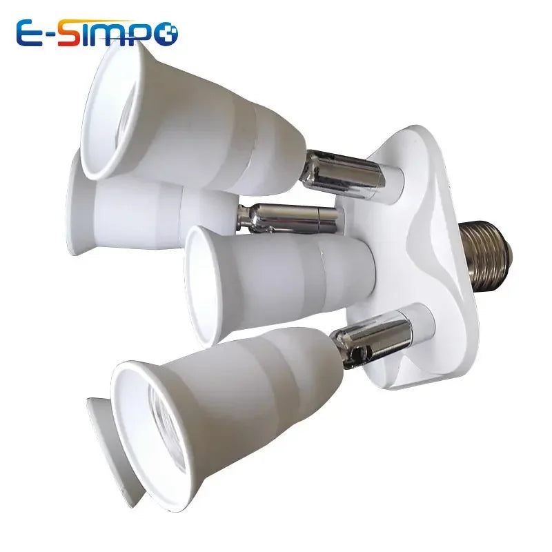 3/4/5 E26 E27 Edison Screw CFL LED Lamp Bulb Base Adapter Anti-Flame PBT Pendant Ceiling Mount Light Socket Splitter Extender