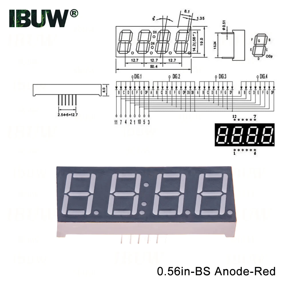 0.56inch Digital tube Common AnodeCathode Red 1 2 3 4 Bit digital Tube LED Display 7 segment 0.56
