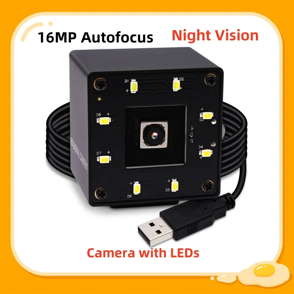 ELP Autofocus USB Camera 16MP Ultra HD Webcam IMX298 Sensor Mini Camera with 68 degree No Distortion Lens