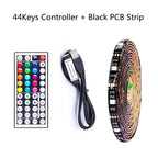 5V USB RGB LED Strip Light Remote Control 5050 30LED/m 5m 10m Lights Tape TV Backlights Home Decoration 0.5/1/2/3m Black PCB