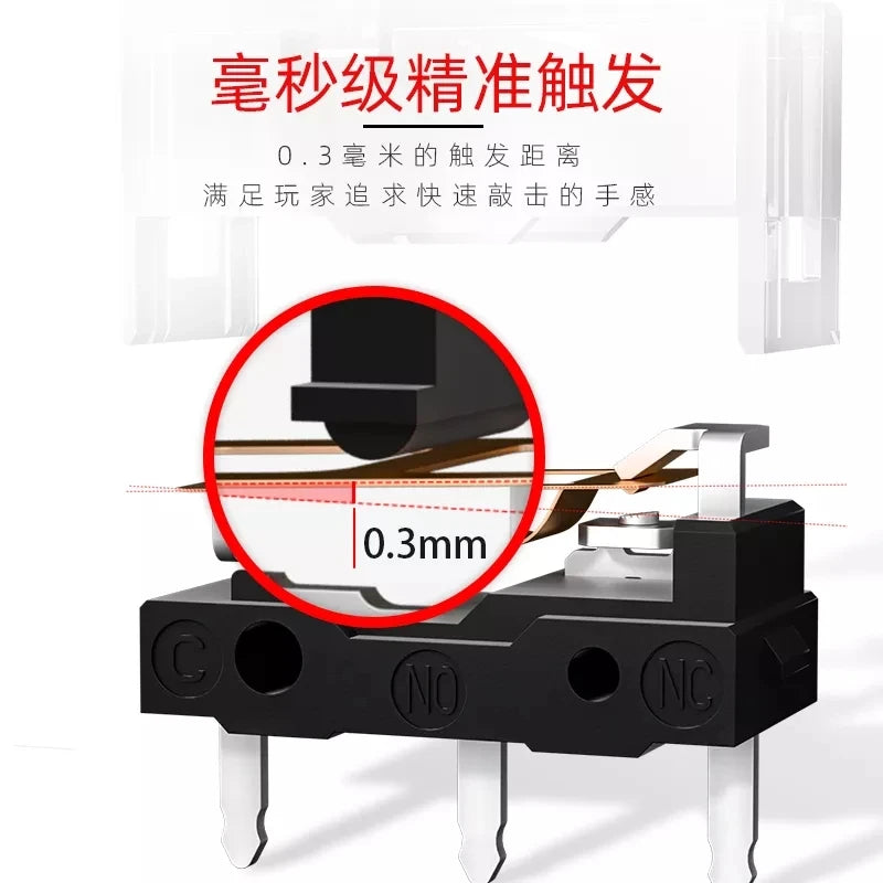 10Pcs-1Pc New Kailh GM 8.0 micro switch GM8.0 Gold Contactor 80 Million Click Life Computer mouse left right Micro Swicth button