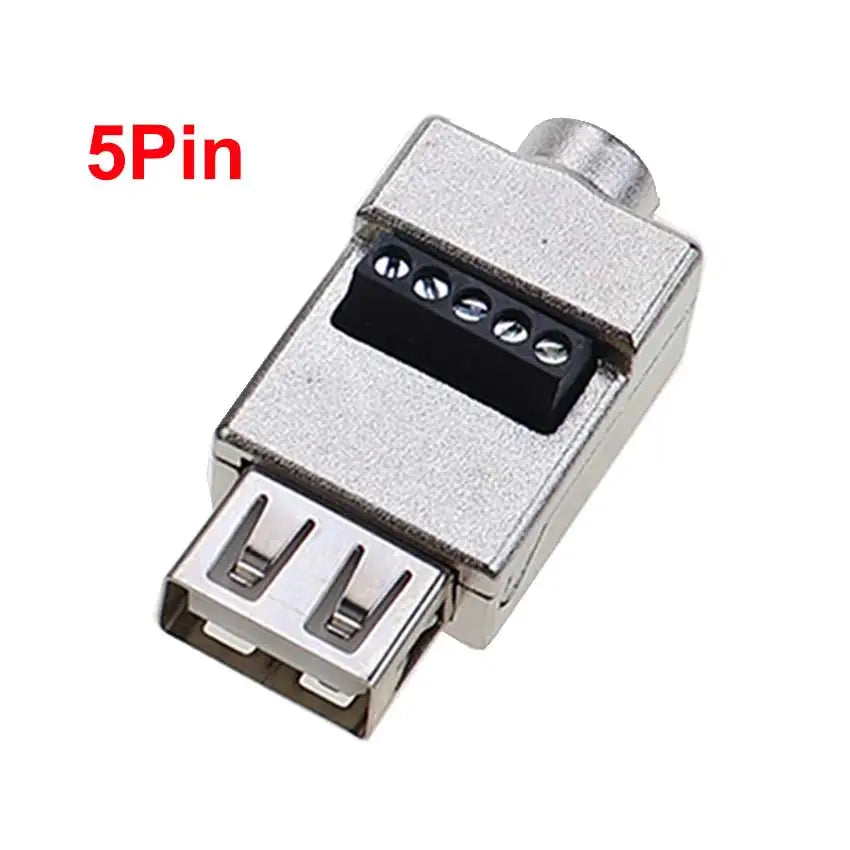 USB 2.0 Connector Avoid Welding Plugs USB Type A Male Female to 4Pin 5pin Screw Terminal Socket Adapter Plug For Computer TV