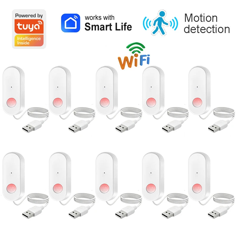 WiFi Human Motion Sensor PIR Infrared Detector Works With Tuya Smart Life APP Home Security Anti-theft Devices Support Alexa