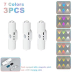 Smart RGB Double-head Wall Light Motion Sensor Magnetic Night Light Rechargeable Spotlight for Bedroom Closet Garden Room Decor