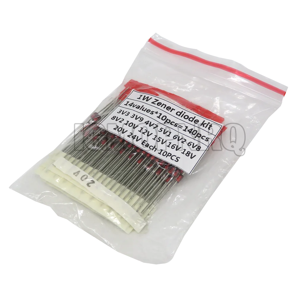 14values*10pcs=140pcs 1W Zener diode kit DO-41 3.3V-24V Component diy kit 3V 3V9 4V7 5V1 6V2 6V8 8V2 10V 12V 15V 16V 18V 20V 24V