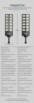 LED Super Bright Outdoor Solar Powered Lamp Waterproof Motion Sensor Human Induction Solar Garden Light Yard Garage Light