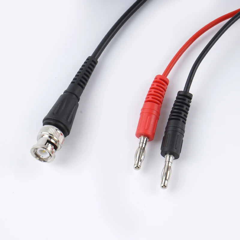 Coaxial Cable BNC Male to Dual Banana Plug Stackable Test Lead Probe Aging Resistant for Oscilloscope Signal Generators 87HB