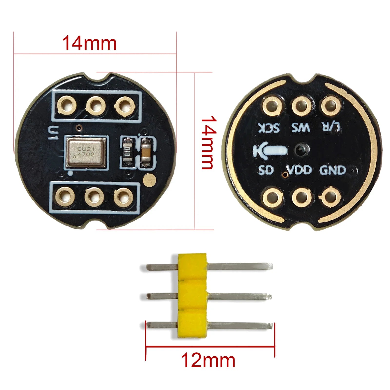 INMP441 Compatible I2S MEMS Microphone Module Omnidirectional 24-bit Digital Output High SNR 61dBA Low Power ESP32 Audio MS3625