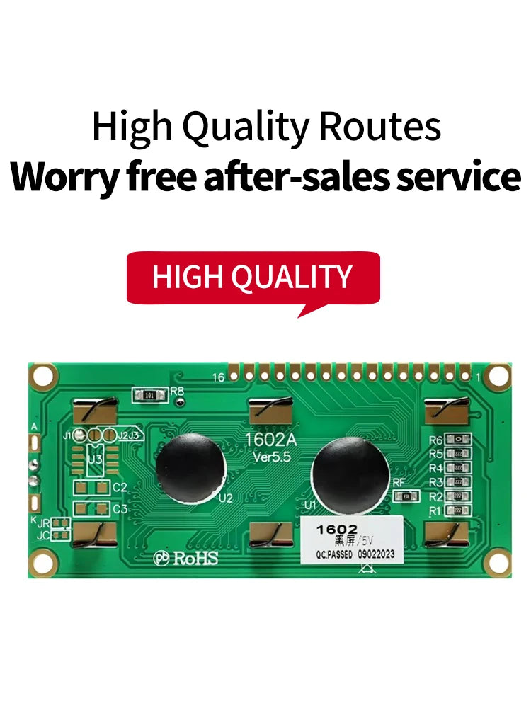 16x2 Character LCD Module Display Screen 162 LCM RED Green White Yellow VA Black Background 5V 3.3V for DIY Projects