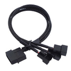 4-Pin IDE Molex to 4-Port 3-Pin/4-Pin Power Plug Cooler Cooling Fan Distributor Power Cord PC Computer Adapter Cord
