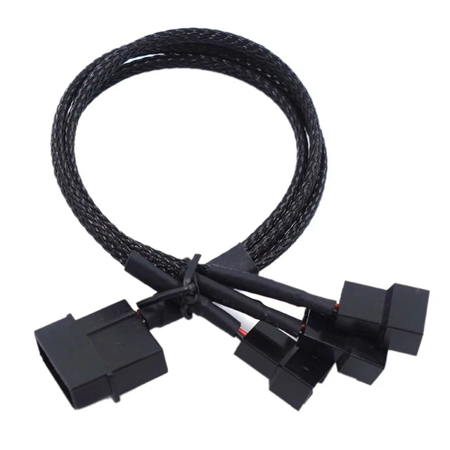 4-Pin IDE Molex to 4-Port 3-Pin/4-Pin Power Plug Cooler Cooling Fan Distributor Power Cord PC Computer Adapter Cord