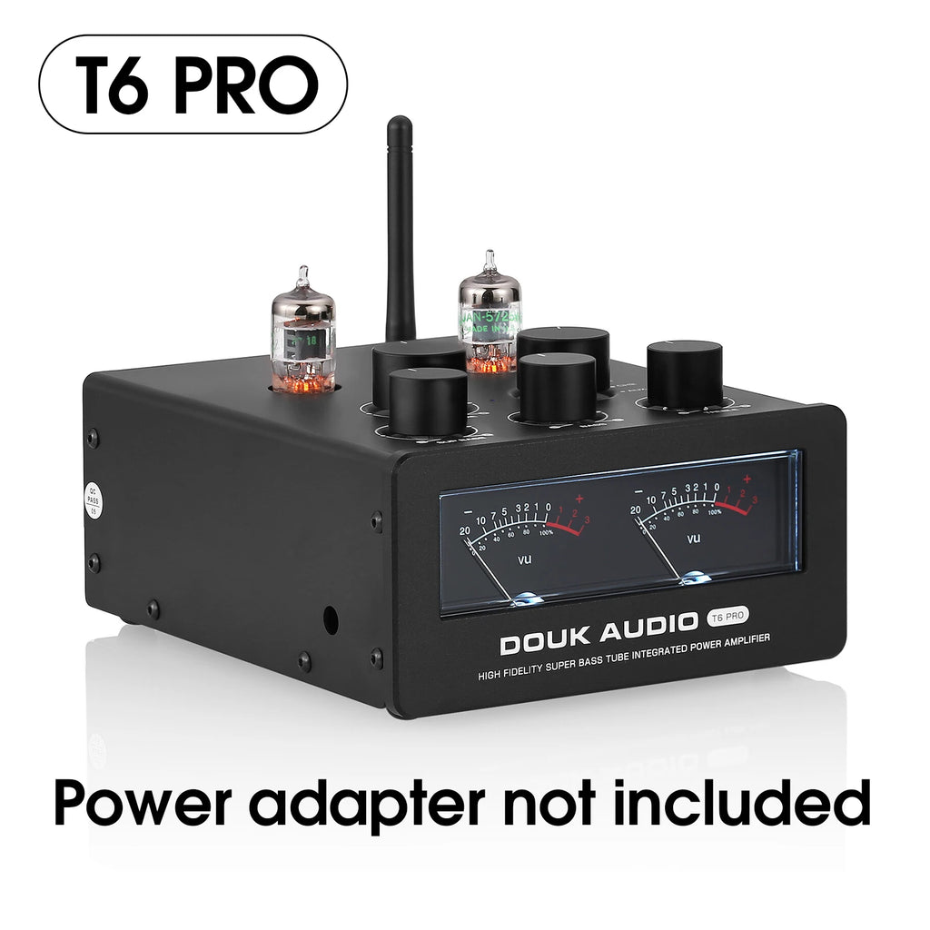 Douk Audio T6PRO HiFi JAN5725 Vaccum Tube Amplifier Bluetooth Receiver TPA3255 Power Amp with VU Meter 300W+300W