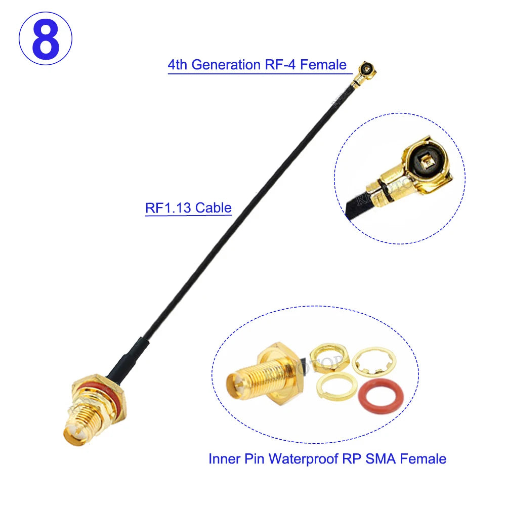 1Pcs IPX-1/IPX-4 Female to Waterproof SMA Female Bulkhead Connector RF0.81/1.13/RG178 Cable 3g 4g WIFI Antenna RF Cable Jumper