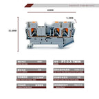 10Pcs/lot PT2.5-TWIN Push-In 3-Conductor Feed-Through Strip Wire Electrical Connector 2.5mm² Din Rail Terminal Block PT2.5-TW