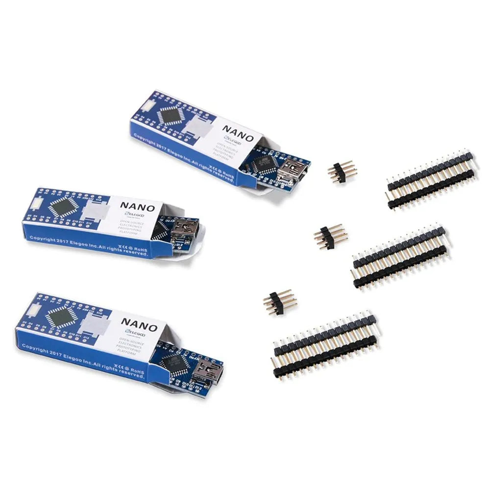 ELEGOO Nano Board CH340/ATmega328P Without USB Cable, Compatible with Arduino® (Nano X 3 Without Cable)