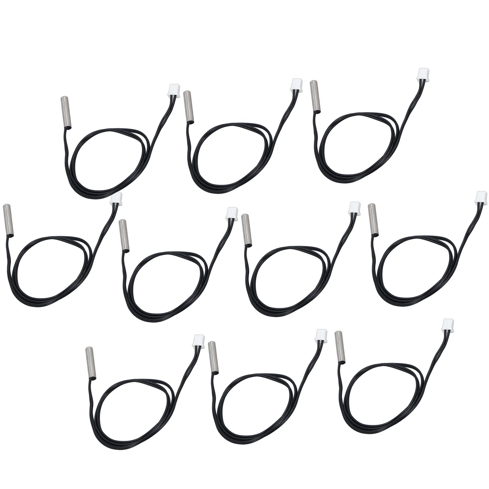 10Pcs Temperature Sensor Probe NTC Thermistor Temp Transducer 5x25mm Cylindrical Head 500mm10K B3435