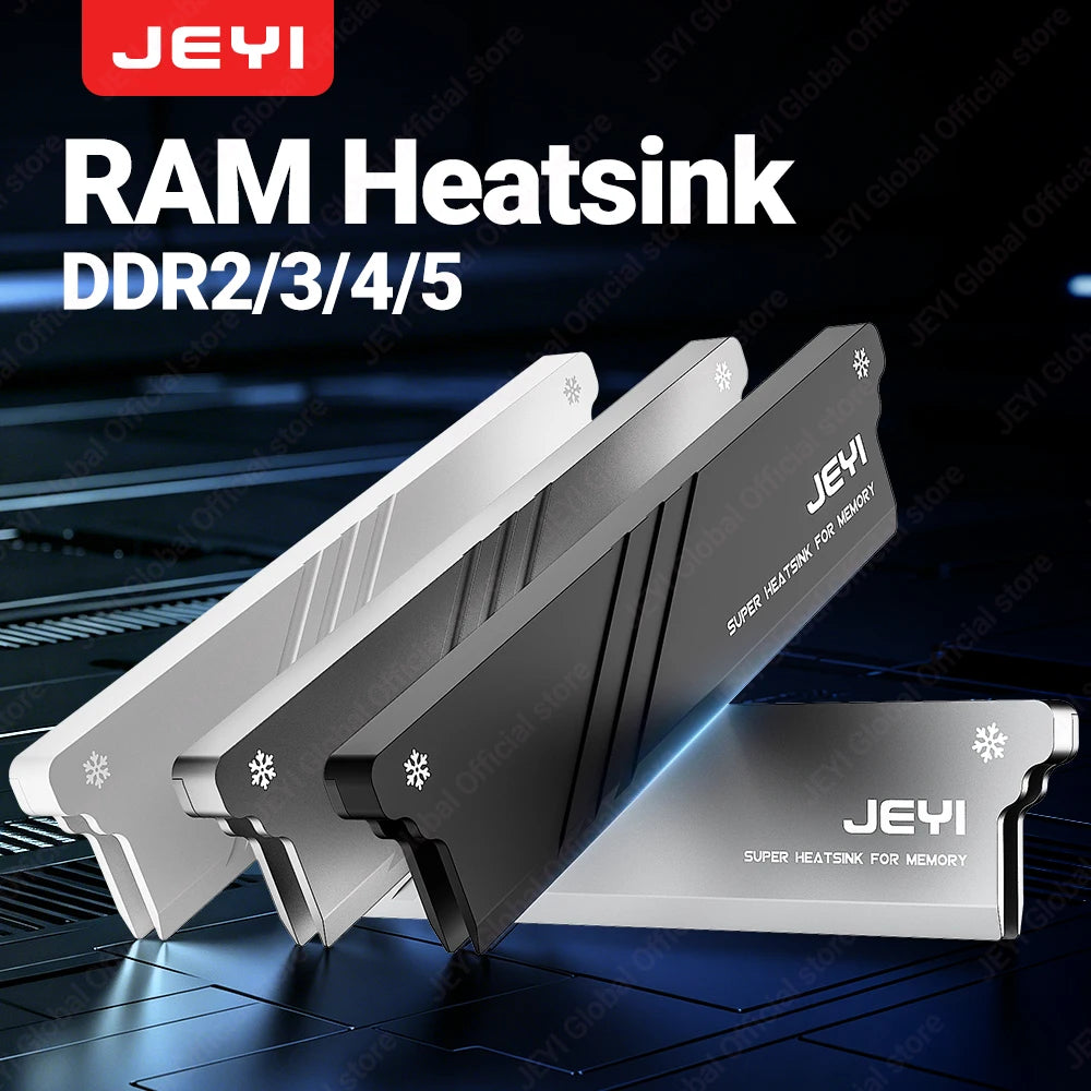 JEYI RAM Heatsink Cooler with Thermal Pads for DDR2 DDR3 DDR4 DDR5 - PC Memory Cooling Kit, Desktop Computer Heat Dissipation,