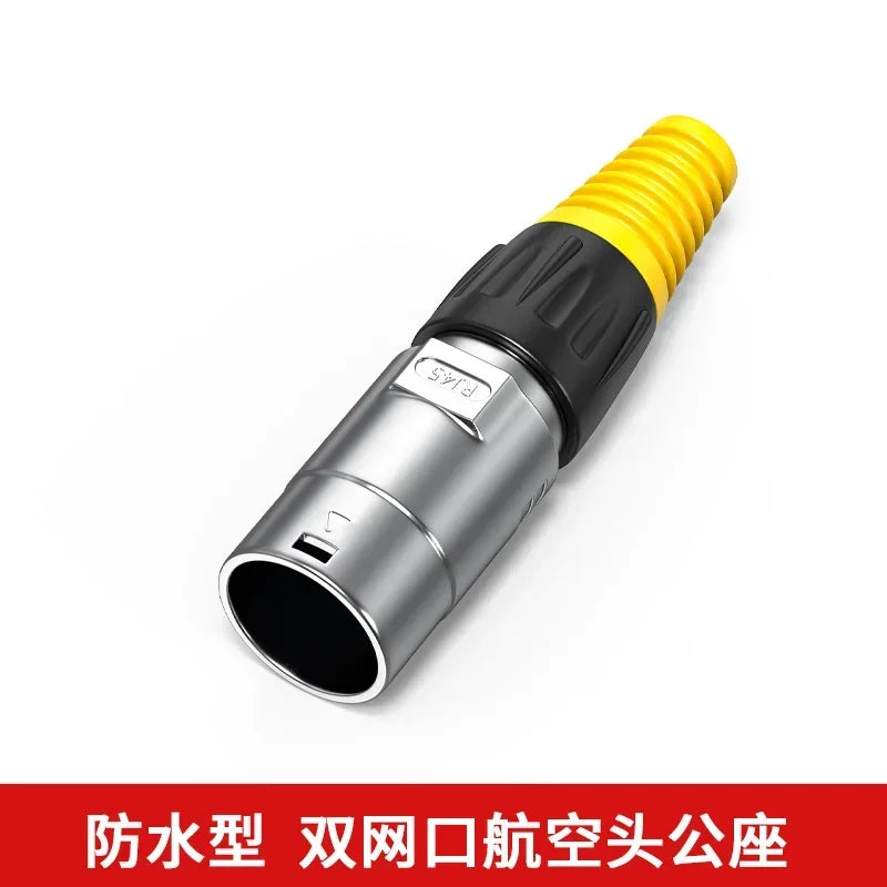 Waterproof CAT6A RJ45 Plug Socket Industrial Ethernet Cable Extender Adapter Category 6 Network Interface Panel Module Connector
