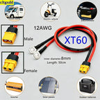 Cltgxdd 1 Piece XT60 Cable Connector Adapter O-Ring Hole 8mm Terminal Plug Connector Cable 12AWG Silicone Wire Charger Connector