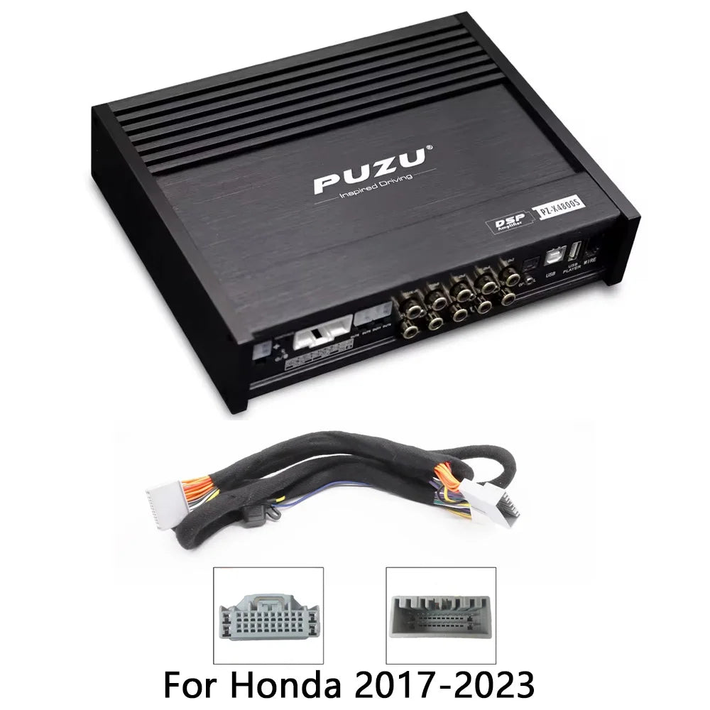 PUZU PZ-X4800S 6core 32bit 8CH With Power Car Audio DSP Digital Signal Processor Built In Amplifier 8X150W Support BT5.0 OPT