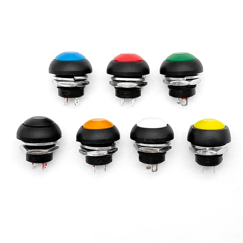5/20/100PCS PBS-33B Black Red Green Yellow White Blue Orange Self-reset Self-locking 12mm Momentary Push Button Switch