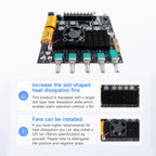 DC12‑24V ZK‑TB22 Audio Amplifier Module 75W+75W+145W+145W 2.2 Channel Bluetooth AUX USB PC Input Treble Bass Adjust