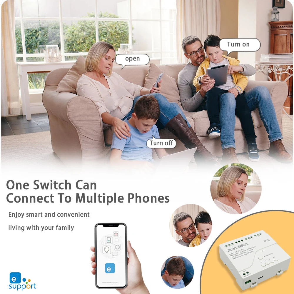 1/2/4CH EWeLink WIFI Smart Switch 7-32V 85-250V 220V Wireless Remote Control Relay Module For Garage Door Access Alexa Google