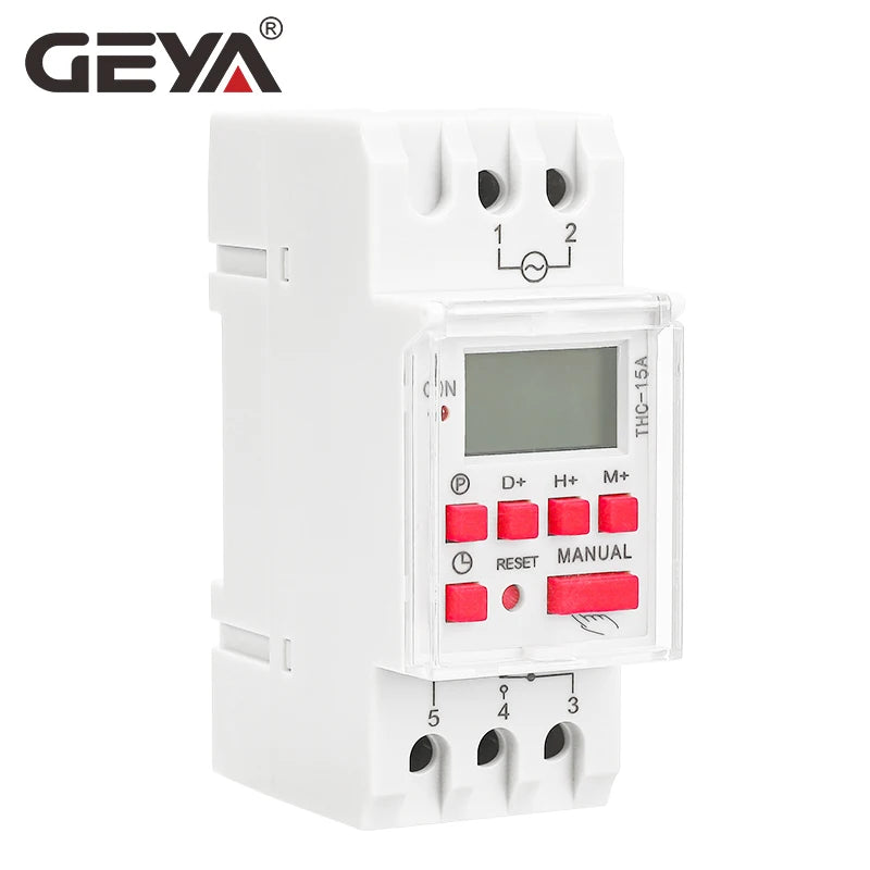 GEYA THC-15 Digital Timer Switch Weekly Programmable Timers 16A 20A 30A ACDC12V 24V 110V 220V 240V Timers