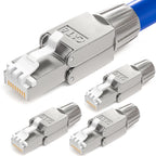 RJ45 Cat8 Cat7 Cat6 Toolless Field Termination Plug, Shielded (STP), Modular RJ45 Male Connector