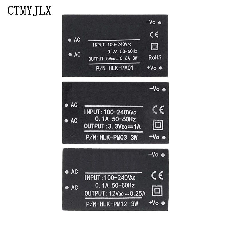 5pcs HLK-PM01 HLK-PM03 HLK-PM12 AC-DC 220V To 5V/3.3V/12V Mini Power Supply Module,intelligent Household Switch Power Supply