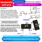 NPN PNP Transistor SOT23/S9018/MMBT4403/S9015/FMMT618TA//BZX84-C2V4/2SC1623/BAT54/A1015 Y1 04 J8 2T M6 618 D4 T3 1F A4 L6 JV3 BA