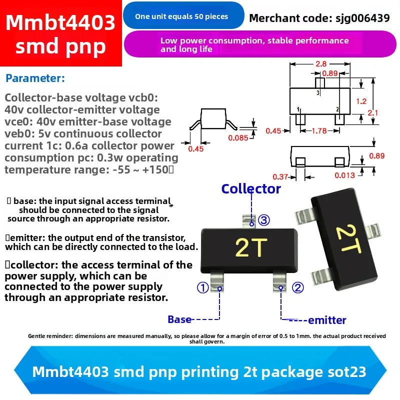 NPN PNP Transistor SOT23/S9018/MMBT4403/S9015/FMMT618TA//BZX84-C2V4/2SC1623/BAT54/A1015 Y1 04 J8 2T M6 618 D4 T3 1F A4 L6 JV3 BA