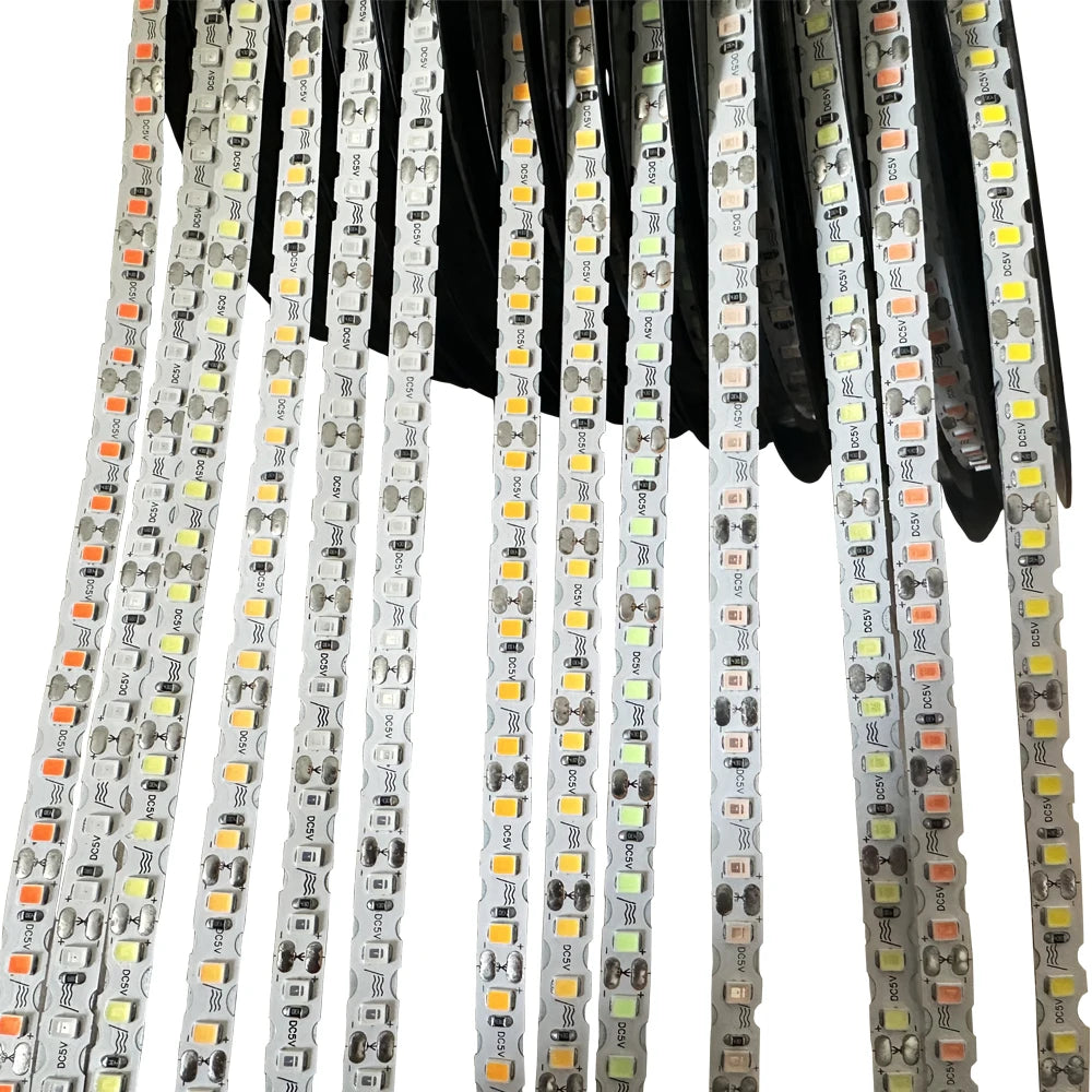 DC5V S Shape 2835 SMD LED Strip 6mm Width Bendable 120LED/m Flexible Foldable String Light DIY Neon Sign Letter 12Color 0.5m-10m