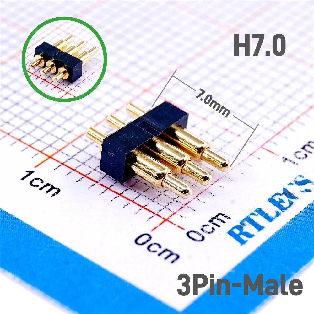 Spring-Loaded Pogo Pin Connector 2.0 mm Pitch 2 3 4 5 6 Pins Through Holes PCB SMD Height 3 4 4.5 7 mm Modular Contact Strip