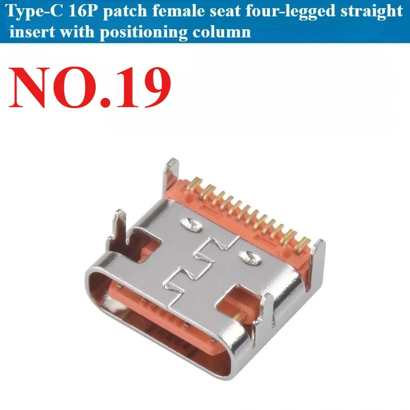 10Pcs USB Connector Type C Female Charging Port Jack 2/4/6/16 Pin Type-C Socket PCB Soldering SMD SMT DIY Repair Type C Adapter