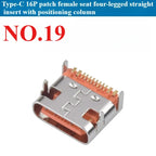 10Pcs USB Connector Type C Female Charging Port Jack 2/4/6/16 Pin Type-C Socket PCB Soldering SMD SMT DIY Repair Type C Adapter