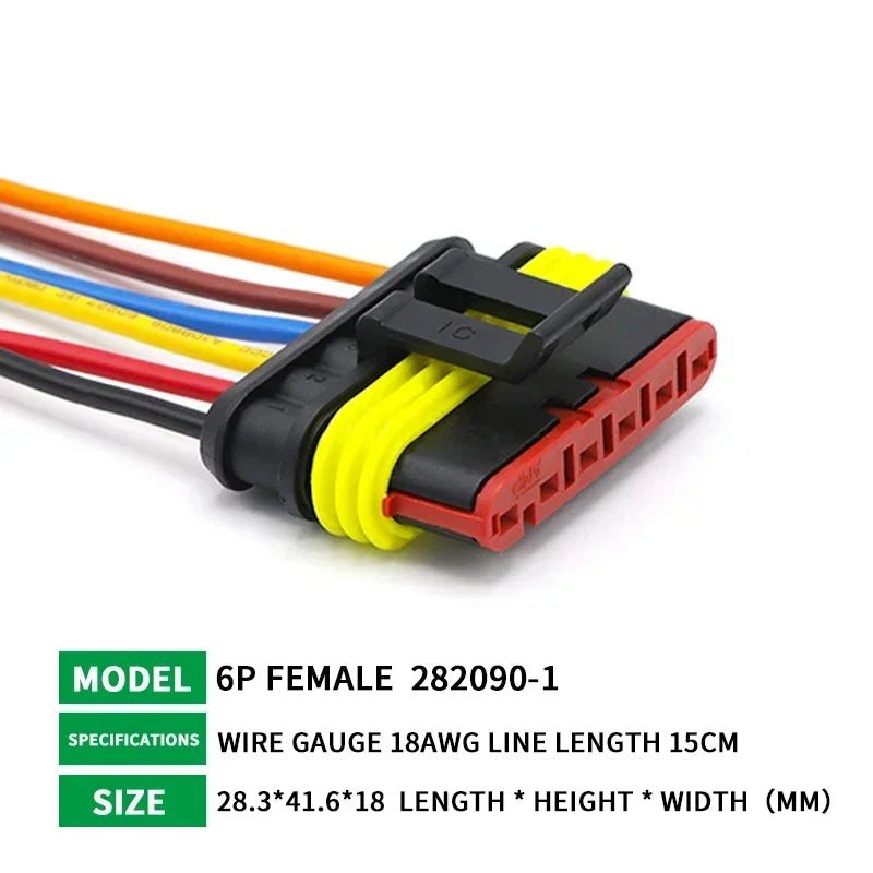 5/20/100 Sets 1/2/3/4/5/6 Pin Way Waterproof Electrical Wire Connector Plug 1.5mm Terminals 2Pin HID Plug Auto Xenon Lamp Plug