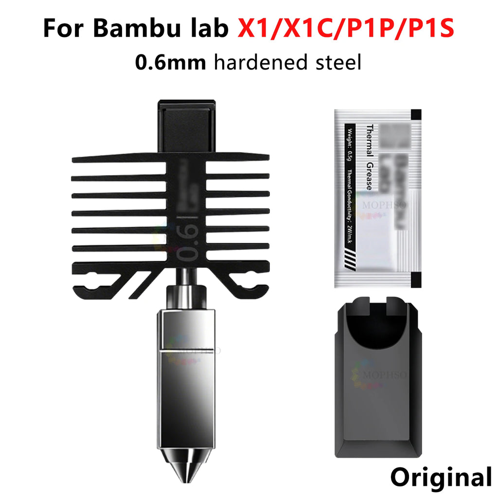 Original Hotend For Bambu Lab X1 X1C P1P P1S Hard Steel Nozzles Bamboo Hotend Thermistor For bambu lab cooling fan P1s X1c Hoend