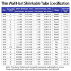 2/5/10m Super Thin Wall Soft Shrinkable Tube Transparent 1mm ~ 20mm  2:1 Heat Shrink Tube Earphone Line Audio Cable Sleeve Wrap
