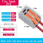 10pcs Quick Terminal Connector 212/213/214/215 Hard And Soft Wire Parallel Connector Connector Press The Wire Terminal PCT