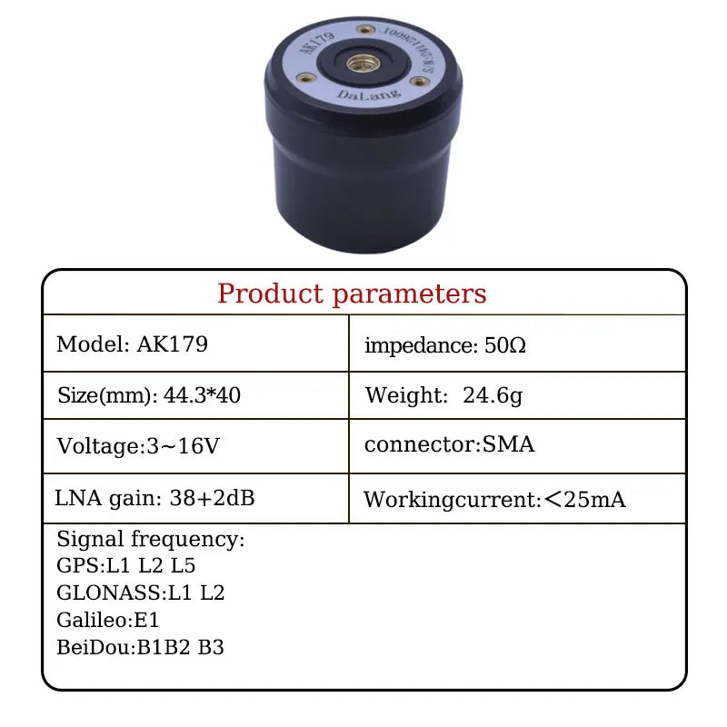 Quadrifilar Helix Multi-Satellite Multi-Frequency Spiral Antenna GPS BDS GLONASS L-Band Active UAV RTK