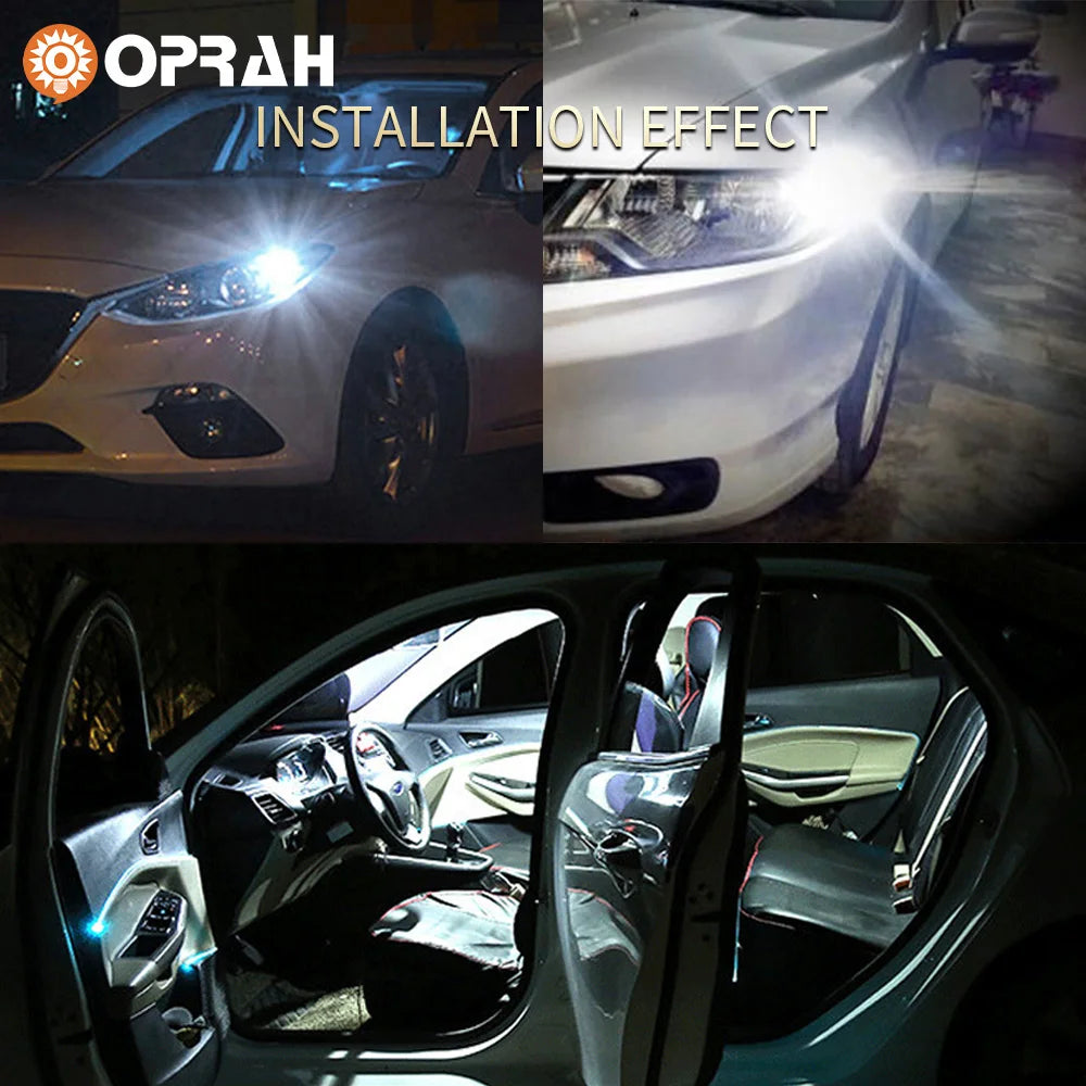 Oprah 2PCS W5W 3030 3014 SMD Car T10 LED 194 168 Wedge Replacement Reverse Instrument Panel Lamp White Bulbs For Clearance Light
