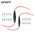 5Pcs 5x20 6x30mm Glass Tube Fuse Holder Screw Type with 22/20AWG Wire Cable 250V Fuse Box