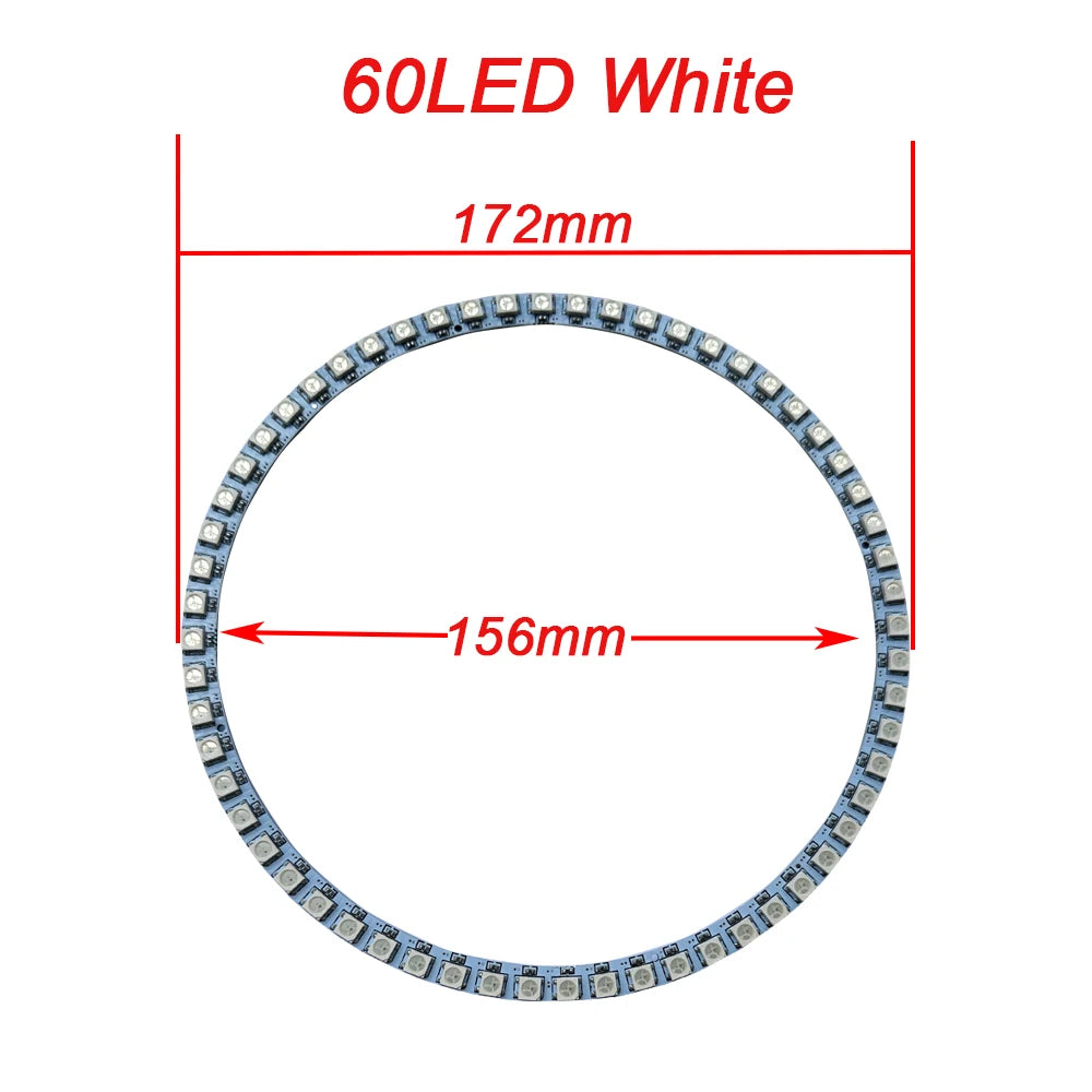 WS2812B Addressable Led Pixel Ring 8/16/24/35/45/60Leds WS2812 5050 RGB Led Diode Ring Color IC Built-in LED