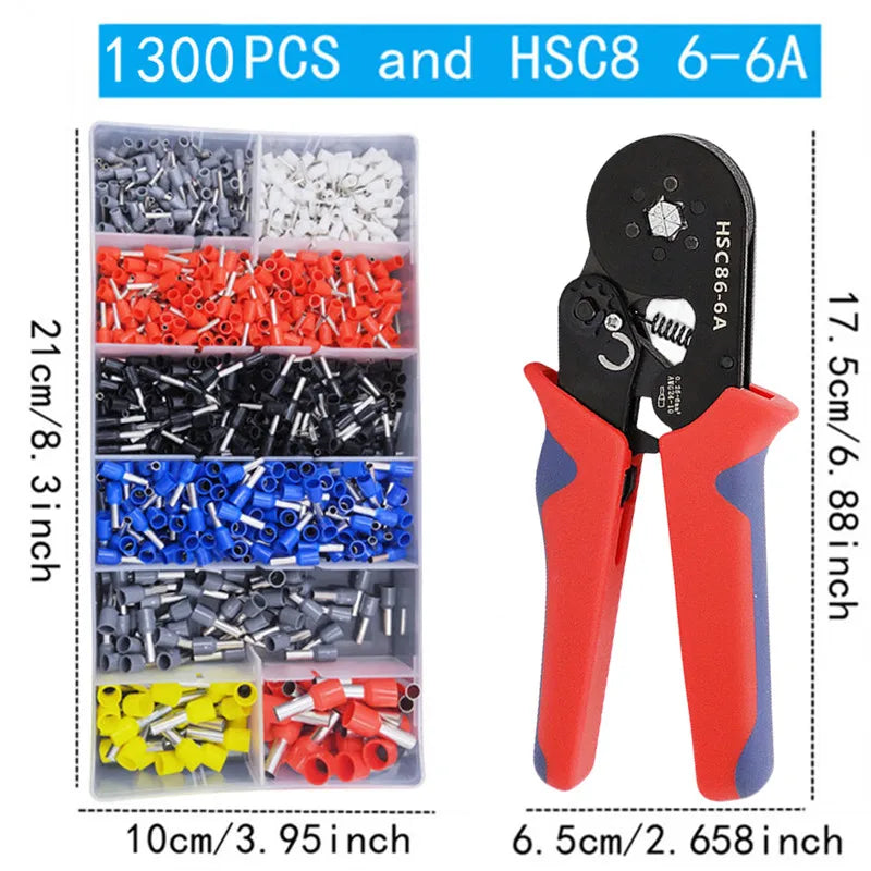 VE Tubular Crimp Terminals,Cable Electrical Connector,Insulated Wire Connectors,Tube Type Terminal Crimping Pliers HSC86-4
